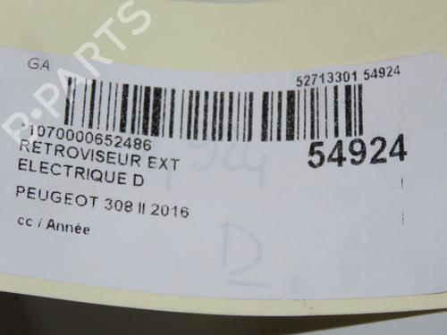 Retrovisor direito PEUGEOT 308 SW II (LC_, LJ_, LR_, LX_, L4_) 1.6 BlueHDi 120 (120 hp) 31302741