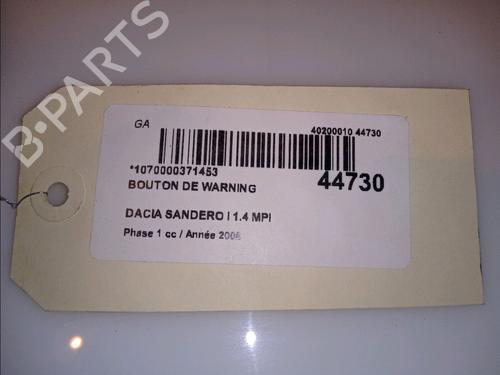 Bouton de warning DACIA SANDERO 1.4 (BS0C, BS0A, BS0G, BS1F, BS0E) (75 hp) 11100786