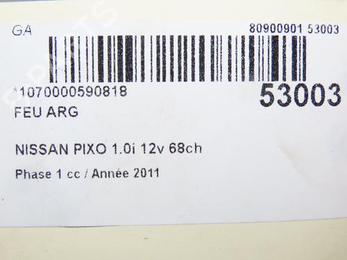 Used Left taillight Left taillight NISSAN PIXO (UA0) 1.0 (68 hp) 28969647 28969647