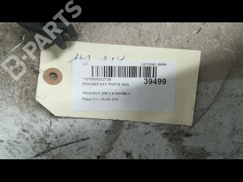 Front left exterior door handle PEUGEOT 208 I (CA_, CC_) 1.4 HDi | BP9607937C128 