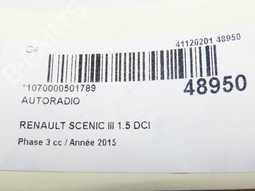Radio RENAULT SCÉNIC III (JZ0/1_) 1.5 dCi | BP29150971E6 