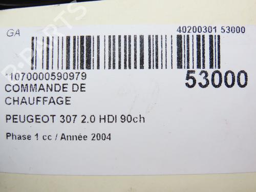 Commande Chauffage PEUGEOT 307 (3A/C) 2.0 HDi 90 (90 hp) 28830364