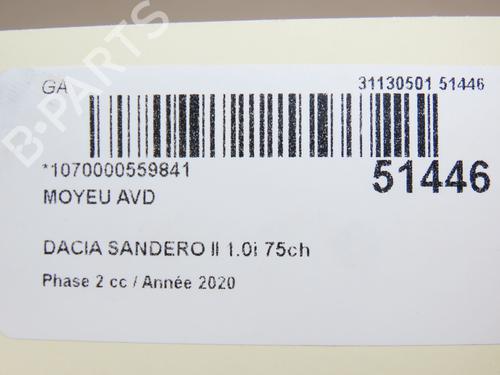 Used Left front steering knuckle DACIA SANDERO II 1.0 SCe 75 (B8JC, B8JD, B8NC) (73 hp) 19540028