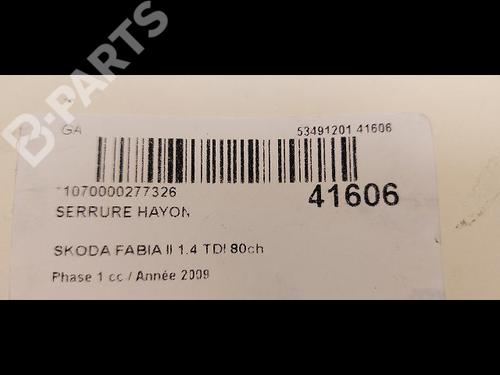Tailgate lock SKODA FABIA II (542) 1.4 TDI | BP9613707C101 