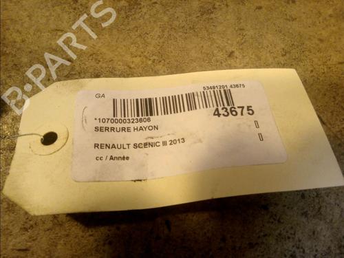 Used Tailgate lock RENAULT SCÉNIC III (JZ0/1_) 1.6 dCi (JZ00, JZ12) (130 hp) 9768289