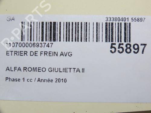 Pinza freno anteriore sinistra Pinza freno anteriore sinistra ALFA ROMEO GIULIETTA (940_) 1.6 JTDM (940FXD1A) (105 hp) 34609412 34609412