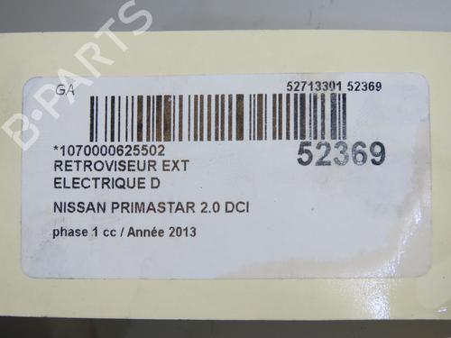 Used Right mirror NISSAN PRIMASTAR Van (X83) 2.0 dCi 115 (114 hp) 31274401