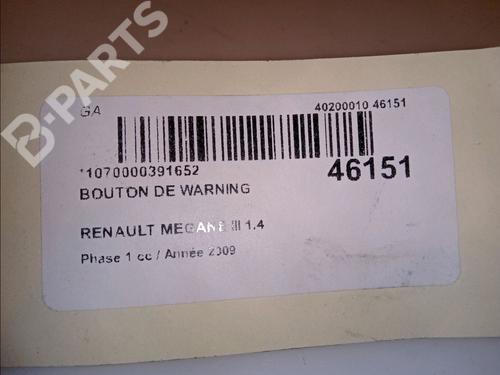 Warning switch RENAULT MEGANE III Hatchback (BZ0/1_, B3_) 1.4 TCe (BZ0F, BZ1V) | BP11114525I22 
