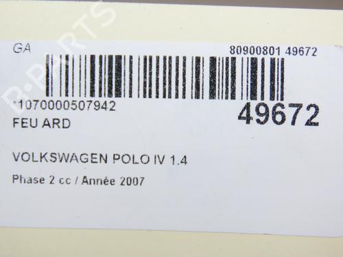 Used Right taillight VW POLO (9N_, 9A_) 1.4 TDI (80 hp) 28006360