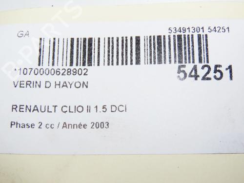 Heckklappendämpfer für RENAULT CLIO II (BB_, CB_) 1.5 dCi (B/CB08) (82 hp) 28969317