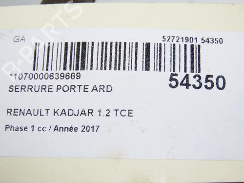 Rear right lock RENAULT KADJAR (HA_, HL_) 1.2 TCe 130 (HLMR) | BP28831962C99 