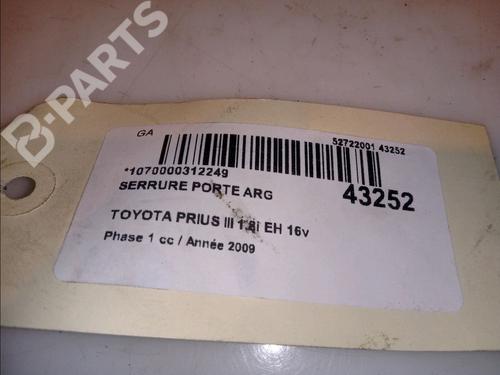 Rear left lock TOYOTA PRIUS (_W3_) 1.8 Hybrid (ZVW3_) | BP12122858C100 