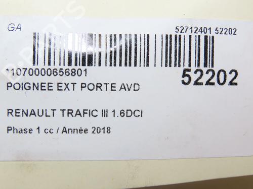 Front right exterior door handle RENAULT TRAFIC III Van (FG_) 1.6 dCi 125 (FGMH) | BP28968537C129 