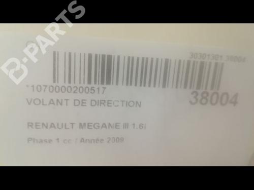 Steering wheel RENAULT MEGANE III Hatchback (BZ0/1_, B3_) 1.6 16V Hi-Flex (BZ03) | BP9603954C49 