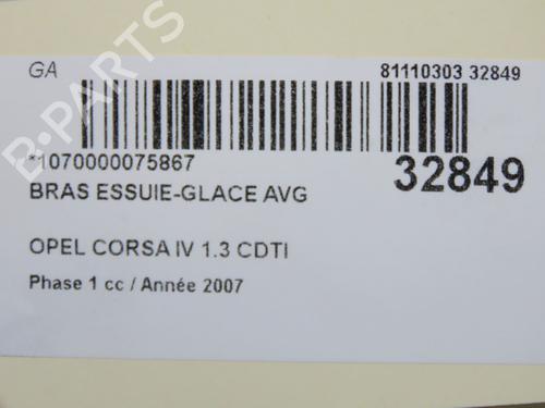 Used Front windshield wiper arm Front windshield wiper arm OPEL CORSA D (S07) 1.3 CDTI (L08, L68) (75 hp) 33711768 33711768