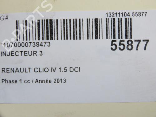 Used Injector Injector RENAULT CLIO IV (BH_) 1.5 dCi 90 (90 hp) 33727992 33727992