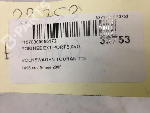 Front right exterior door handle VW TOURAN (1T1, 1T2) 1.9 TDI | BP9594383C129 