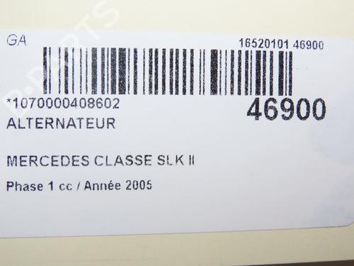 Alternator MERCEDES-BENZ SLK (R171) 200 Kompressor (171.442) | BP31120062M7 