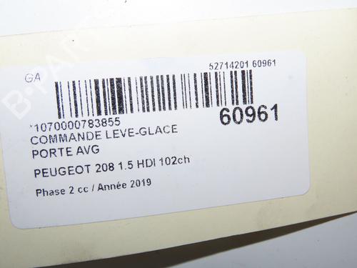 Used Left front window switch Left front window switch PEUGEOT 208 I (CA_, CC_) 1.5 BlueHDI 100 (102 hp) 39938086 39938086