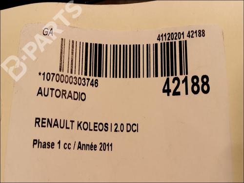 Radio RENAULT KOLEOS I (HY_) 2.0 dCi 4x4 (HY0K) | BP9616769E6 
