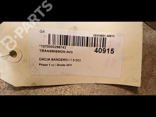 Right front driveshaft DACIA SANDERO 1.5 dCi | BP9616402M39 