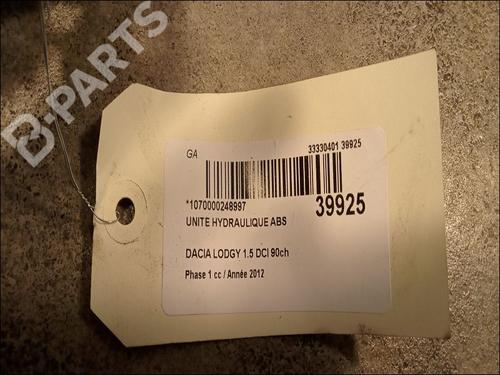 ABS pump DACIA LODGY (JS_) 1.5 dCi | BP9609573M43 