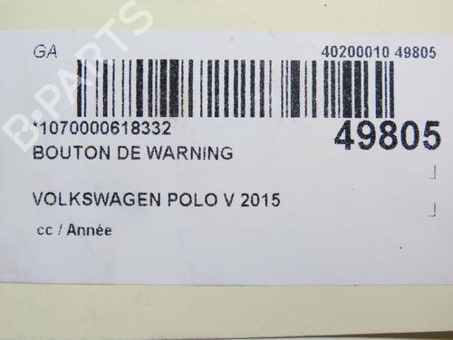 Used Warning switch VW POLO V (6R1, 6C1) 1.0 (75 hp) 28830188