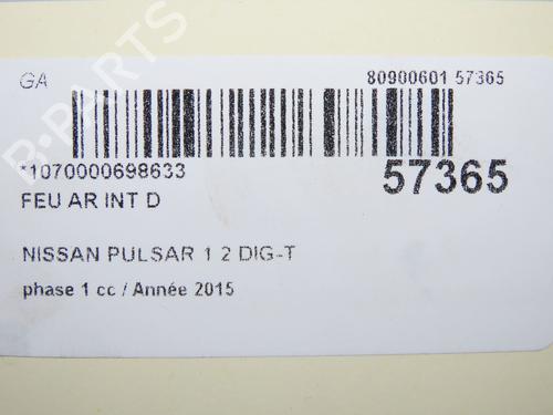 Right tailgate light NISSAN PULSAR Hatchback (C13) 1.2 DIG-T | BP32308435C80 - Image 5