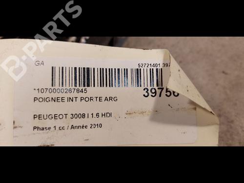 Rear left interior door handle PEUGEOT 3008 I MPV (0U_) 1.6 HDi | BP9612425I15 