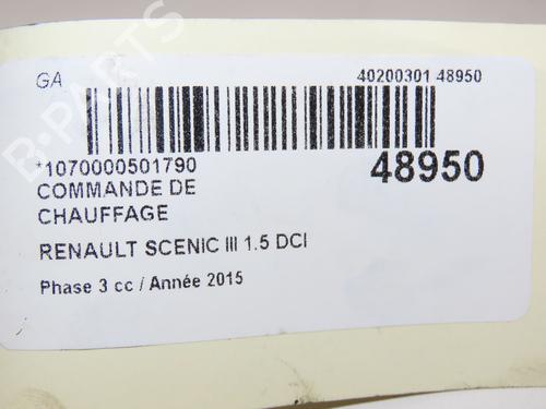 Klimabedienteil für RENAULT SCÉNIC III (JZ0/1_) 1.5 dCi (110 hp) 28830322