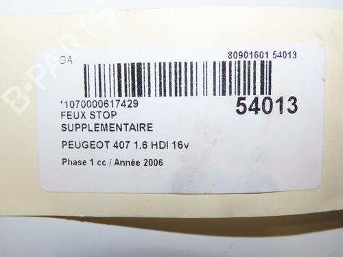 Third brake light PEUGEOT 407 (6D_) 1.6 HDi 110 (6D9HZC, 6D9HYC) | BP28832907L11 