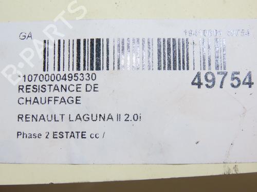 Heater resistor RENAULT LAGUNA II Grandtour (KG0/1_) 2.0 16V (KG00, KG0K, KG0W, KG0P) | BP28801492M108 