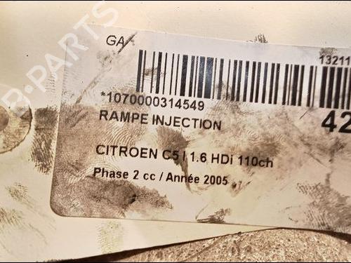 Used Injection rail CITROËN C5 II (RC_) 1.6 HDi (RC8HZB) (109 hp) 9617968