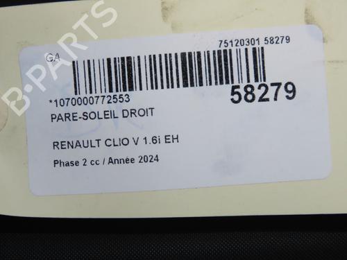 Used Right sun visor Right sun visor CITROËN BERLINGO / BERLINGO FIRST Box Body/MPV (M_) 1.6 HDI 75 (MB9HW) (75 hp) 36511093 36511093
