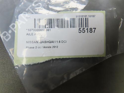 Used Right front fenders NISSAN QASHQAI I (J10, NJ10) 1.6 dCi All-wheel Drive (130 hp) 30841134