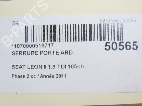 Used Rear right lock SEAT LEON (1P1) 1.6 TDI (105 hp) 28802110
