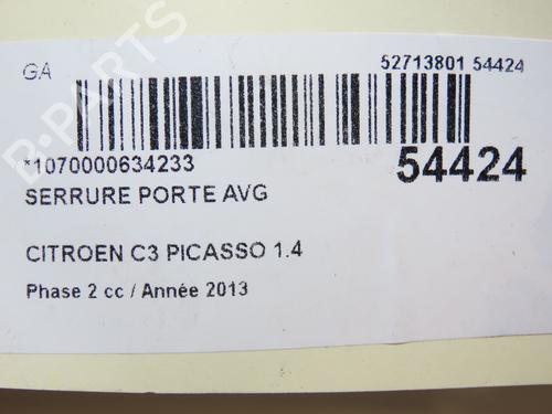 Front left lock CITROËN C3 Picasso (SH_) 1.4 VTi 95 (SH8FSC, SH8FP0, SH8FP6) | BP28831700C98 