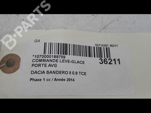 Left front window switch DACIA SANDERO II TCe 90 (B8M1, B8MA, B8AC) | BP9604479I27 