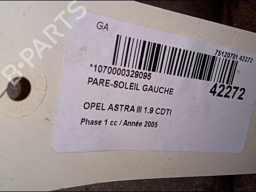 Left sun visor OPEL ASTRA H (A04) 1.9 CDTI 16V (L48) | BP9619025I1 