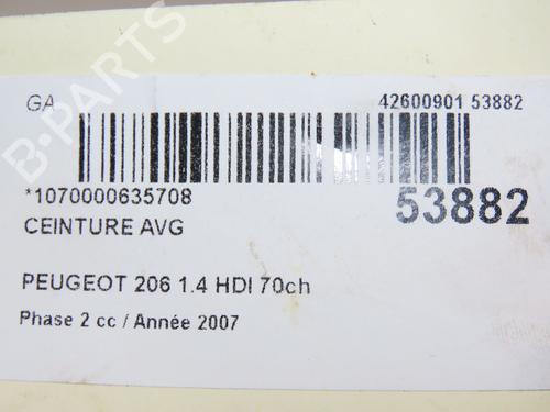 Venstre foran beltestrammer PEUGEOT 206 Hatchback (2A/C) 1.4 HDi eco 70 (68 hp) 28830822