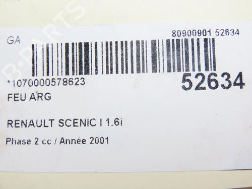 Achterlicht links RENAULT SCÉNIC I MPV (JA0/1_, FA0_) 1.6 (JA00, JA16, JA15, JA19, JA1V, JA2B, JA2C, JA0B,... (107 hp) 28832782