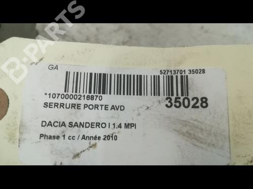 Front right lock DACIA SANDERO 1.4 MPI LPG | BP9606092C97 
