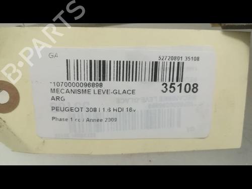 Used Rear left window mechanism PEUGEOT 308 I (4A_, 4C_) 1.6 HDi (90 hp) 9597661