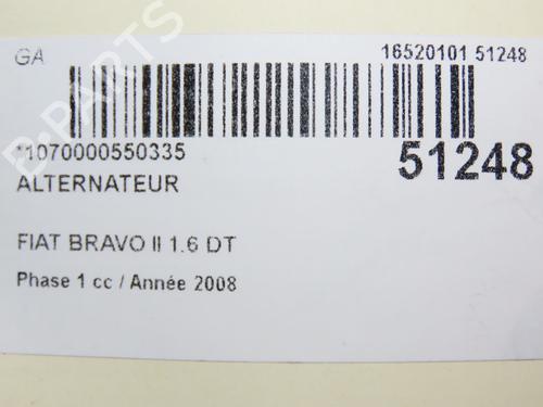 Alternator FIAT BRAVO II (198_) 1.6 D Multijet (198AXH1B) | BP26383487M7 