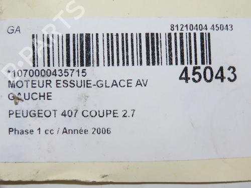Front wiper motor PEUGEOT 407 Coupe (6C_) 2.7 HDi | BP12585721M29 