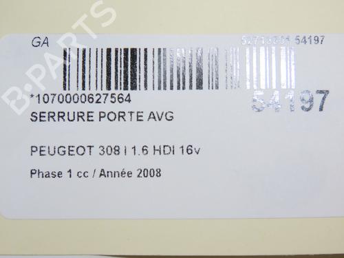 Front left lock PEUGEOT 308 I (4A_, 4C_) 1.6 HDi | BP28968859C98 