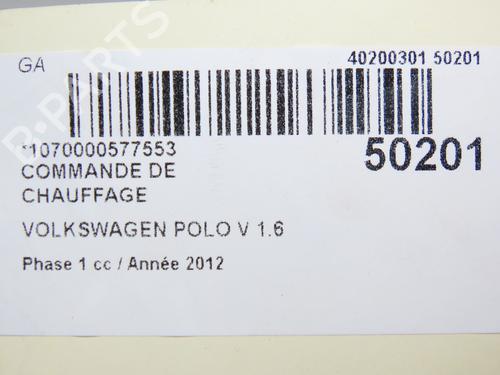 Climate control VW POLO V (6R1, 6C1) 1.6 TDI | BP28801724I5