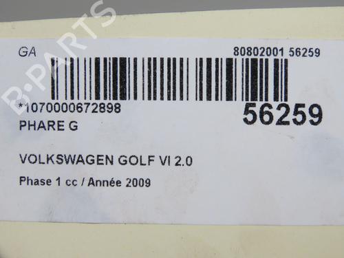 Left headlight VW GOLF VI (5K1) 2.0 TDI | BP32486185C28