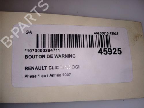Used Warning switch RENAULT CLIO III (BR0/1, CR0/1) 1.5 dCi (C/BR0G, C/BR1G) (68 hp) 11100851