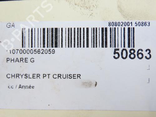 Venstre forlygte CHRYSLER PT CRUISER (PT_) 2.4 (143 hp) 28832519